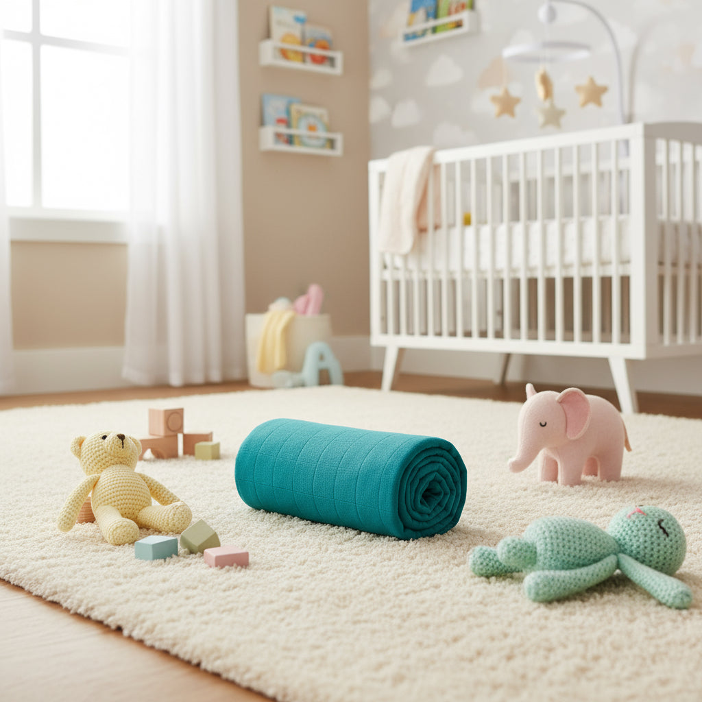 Petrol Mavisi Müslin Bebek Battaniyesi -%100 Pamuk