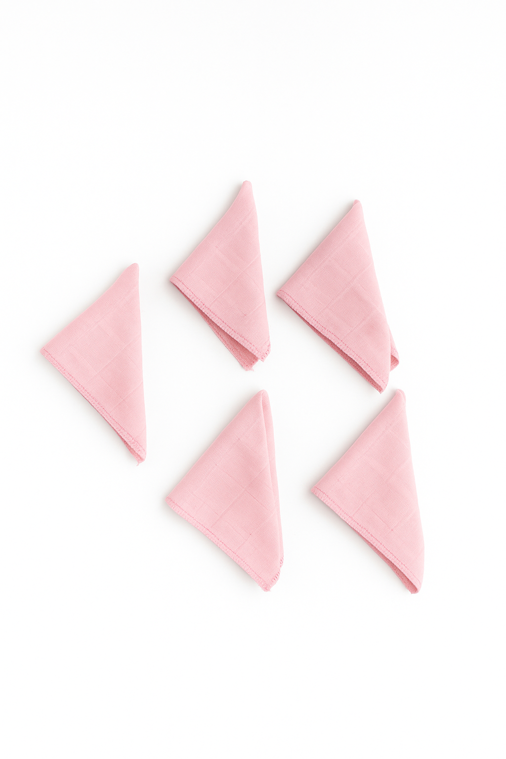 Pembe Müslin Ağız Silme Mendili 5'li - %100 Pamuk