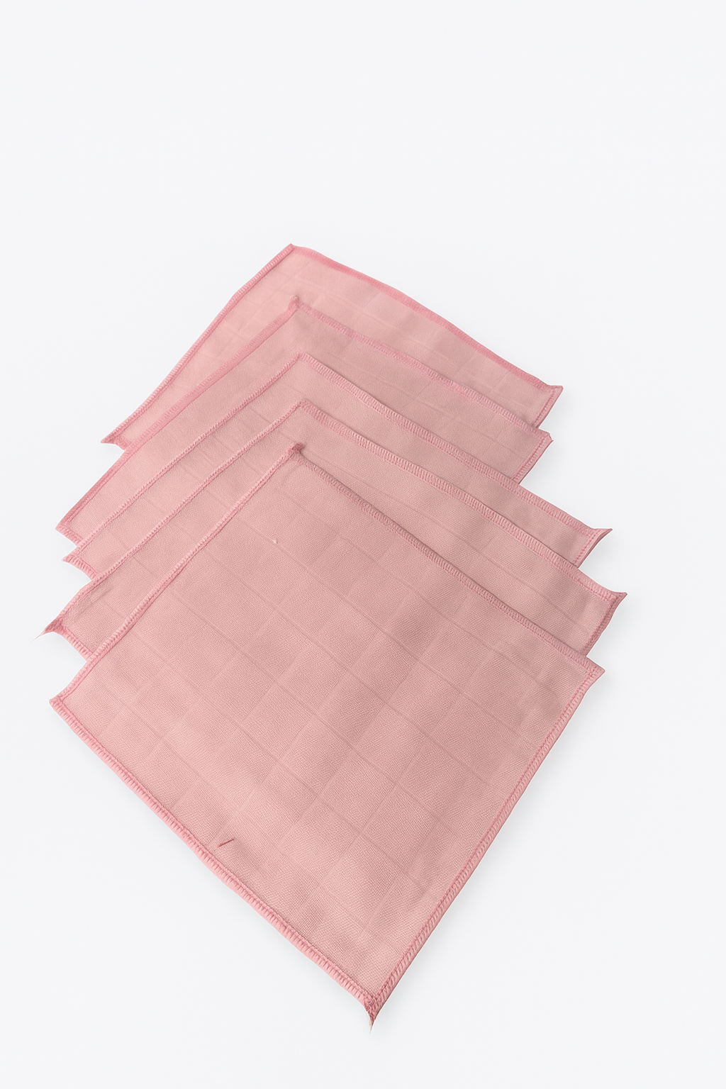 Pembe Müslin Ağız Silme Mendili 5'li - %100 Pamuk