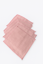 Pembe Müslin Ağız Silme Mendili 5'li - %100 Pamuk