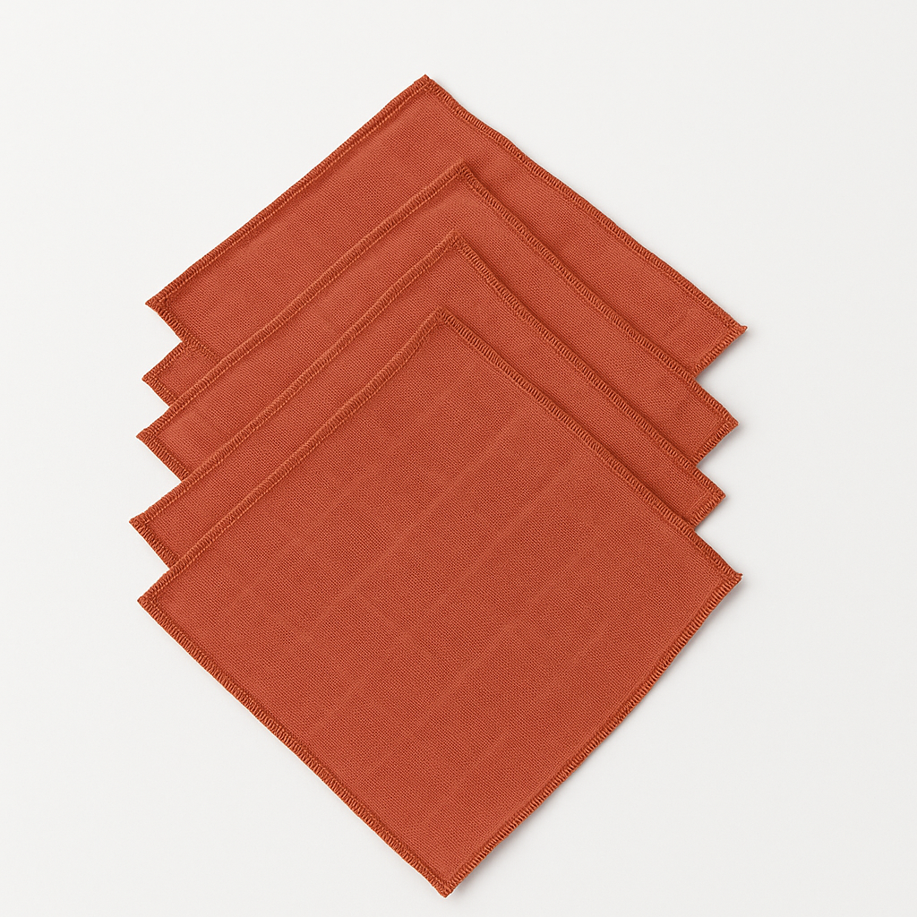 Tarçın Müslin Ağız Silme Mendili 5'li - %100 Pamuk